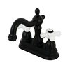 Kingston Brass KB1600PX Heritage 4" Centerset Bathroom Faucet, Matte Black KB1600PX